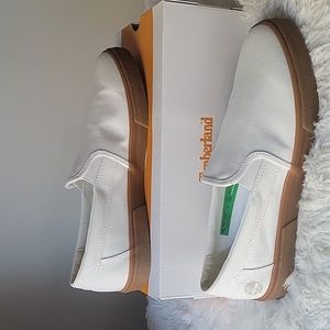 Timberland Union Wharf 2.0 Earthkeeper+ White Canvas Slip-on Shoe  Men's US 9